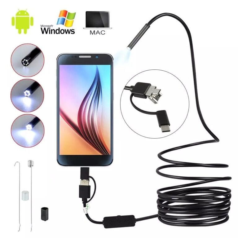 3 In 1 Type C Micro USB PC Endoscope Camera 3.5M with 6 LED Lights and IP67 Waterproofing Pakistan