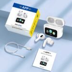 A9 Pro App Ancenc Display Touch Control Bt 5.4 Wireless Earbuds With Zwsvibe App White