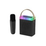 KISONLI G22 MINI BT Portable Karaoke Speaker with Wireless Handheld Microphone Black and RGB Lighting Pakistan