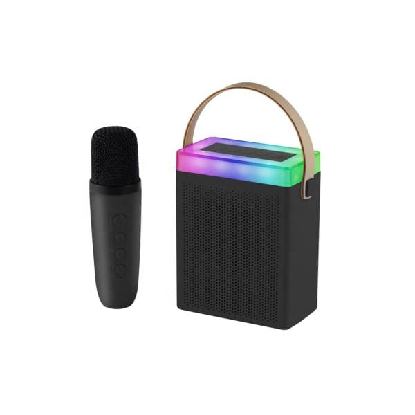 KISONLI G22 MINI BT Portable Karaoke Speaker with Wireless Handheld Microphone Black and RGB Lighting Pakistan