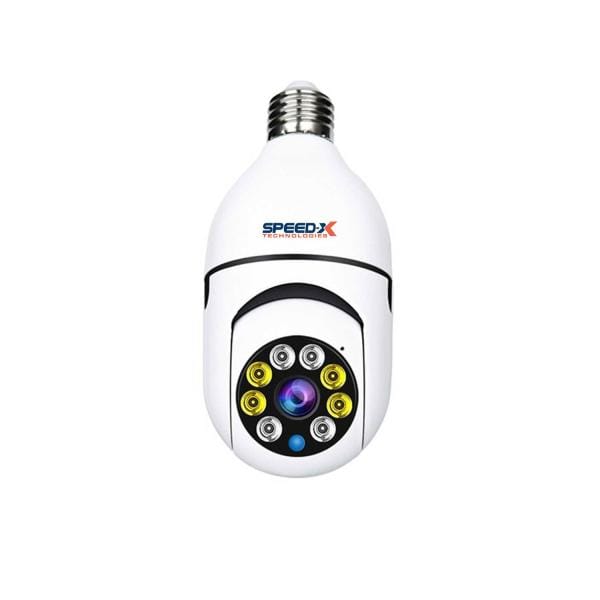 Speed-X SP-E27 Bulb Camera 1080p WiFi 360 Degree Panoramic Security Camera with Night Vision and V380PRO App Pakistan